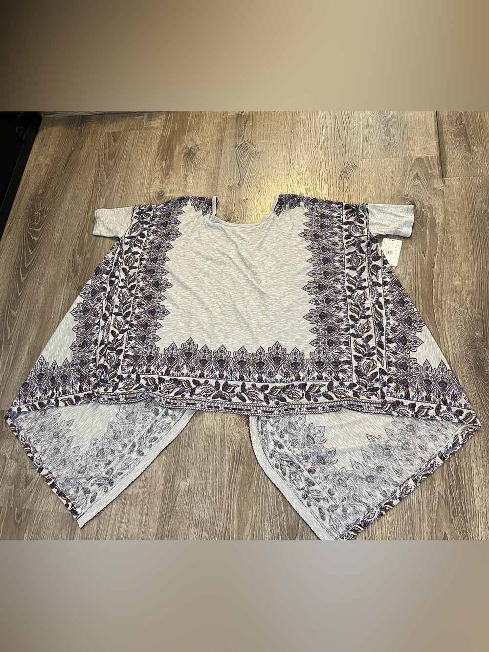 Free People oversized asymmetrical, paisley top